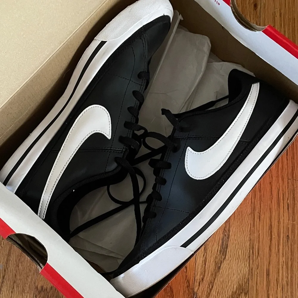 Nike Kids Court Legacy Black and White Sneakers - Picture 7 of 7